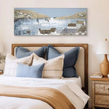 Ghedi Blue Bay View Framed Canvas — SantoLusso®