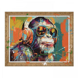 Ghedi Chillin' Chimp Framed Canvas — SantoLusso®