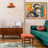 Ghedi Chillin' Chimp Framed Canvas — SantoLusso®