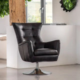 Ghedi Majori Swivel Chair Antique Ebony — SantoLusso®