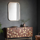 Ghedi Martedi Rectangle Mirror Distressed Champagne — SantoLusso®