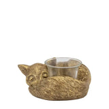 Ghedi Sleeping Fox Tealight Holder Gold — SantoLusso®