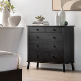 Ghedi Esla 5 Drawer Chest Black — SantoLusso®
