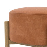 Ghedi Annatto Footstool Vintage Brown Leather — SantoLusso®