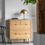Ghedi Gianno 5 Drawer Chest Natural — SantoLusso®