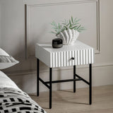 Ghedi Nicolanna 1 Drawer Bedside White — SantoLusso®