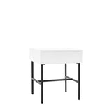 Ghedi Nicolanna 1 Drawer Bedside White — SantoLusso®