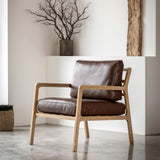 Ghedi Callari Armchair Antique Brown Leather — SantoLusso®