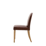 Ghedi Lutta Dining Chair Brown Leather 2pk — SantoLusso®