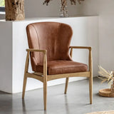 Ghedi Pesa Armchair Antique Brown Leather — SantoLusso®