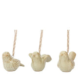 Ghedi Pearly White Hanging Bird Ornaments 3pk — SantoLusso®