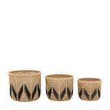 Ghedi Cameroon Baskets Natural & Black Set of 3 — SantoLusso®