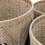 Ghedi Cameroon Baskets Natural & Black Set of 3 — SantoLusso®