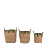 Ghedi Elgon Baskets Natural & Green Set of 3 — SantoLusso®