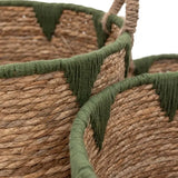 Ghedi Elgon Baskets Natural & Green Set of 3 — SantoLusso®