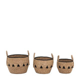 Ghedi Alid Baskets Natural & Black Set of 3 — SantoLusso®