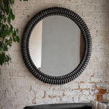 Ghedi Cadressa Round Mirror Black Wash — SantoLusso®