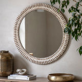 Ghedi Cadressa Round Mirror White Wash — SantoLusso®