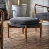 Ghedi Canello Footstool Charcoal Boucle — SantoLusso®