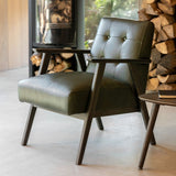 Ghedi Heta Armchair Heritage Green Leather — SantoLusso®