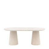 Ghedi Senza Oval Dining Table Travertine — SantoLusso®