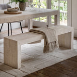 Ghedi Zalme Dining Bench Whitewash — SantoLusso®