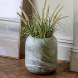 Ghedi Caldeira Handblown Glass Vase Wide Sage — SantoLusso®