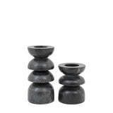 Ghedi Azuaga Marble Candlestick Grey Set of 2 — SantoLusso®