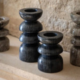 Ghedi Azuaga Marble Candlestick Grey Set of 2 — SantoLusso®