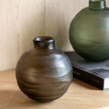 Ghedi Bevelled Glass Globe Vase Smoke Small — SantoLusso®