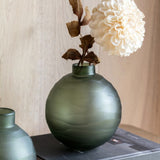 Ghedi Bevelled Glass Globe Vase Green Large — SantoLusso®