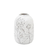 Ghedi Meadow Embossed Ceramic Vase Stone Large — SantoLusso®
