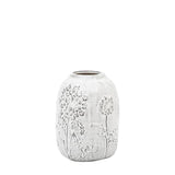 Ghedi Meadow Embossed Ceramic Vase Stone Small — SantoLusso®