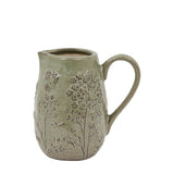 Ghedi Meadow Embossed Ceramic Jug Sage — SantoLusso®