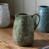 Ghedi Meadow Embossed Ceramic Jug Sage — SantoLusso®