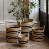 Ghedi Storage Basket Black Stripe Nest of 4 — SantoLusso®