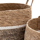 Ghedi Woven Storage Basket Contrast Stripe Set of 2 — SantoLusso®
