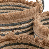 Ghedi Fringed Woven Basket Ink Stripe Set of 3 — SantoLusso®