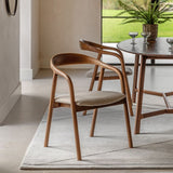 Ghedi Cabrera Upholstered Dining Chair Walnut 2pk — SantoLusso®