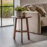 Ghedi Cabrera Round Side Table Walnut — SantoLusso®