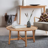 Ghedi Lencia Round Coffee Table Oak — SantoLusso®