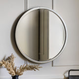 Ghedi Bellagro Round Mirror Antique Silver Small — SantoLusso®