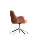 Ghedi Fiaggo Swivel Chair Vintage Brown Leather — SantoLusso®