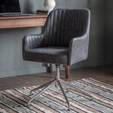Ghedi Fiaggo Swivel Chair Antique Ebony — SantoLusso®