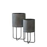 Ghedi Eda Metal Planter Set of 2 Grey — SantoLusso®