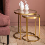 Ghedi Matera Nest of Two Tables Gold — SantoLusso®