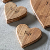 Ghedi Emotive Heart Coasters Natural Set of 4 — SantoLusso®