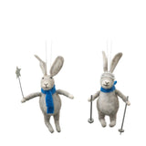 Ghedi Skiing Hares Grey Set of 2 — SantoLusso®