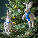 Ghedi Skiing Hares Grey Set of 2 — SantoLusso®