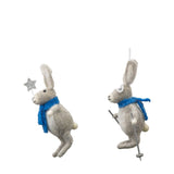 Ghedi Skiing Hares Grey Set of 2 — SantoLusso®
